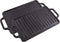 Victoria Rectangular Cast Iron Double Burner, Reversible Griddle Grill Seasoned with 100% Kosher Certified Non-GMO Flaxseed Oil, 13 x 8,3 Inch, Black